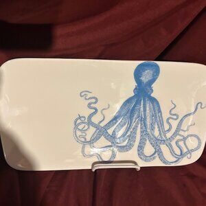 vintage Blue Octopus serving platter
